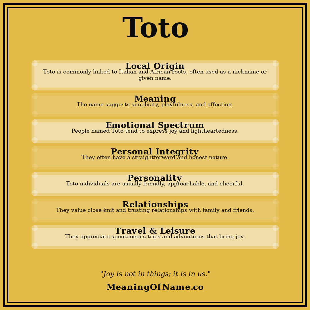 Toto name meaning poster