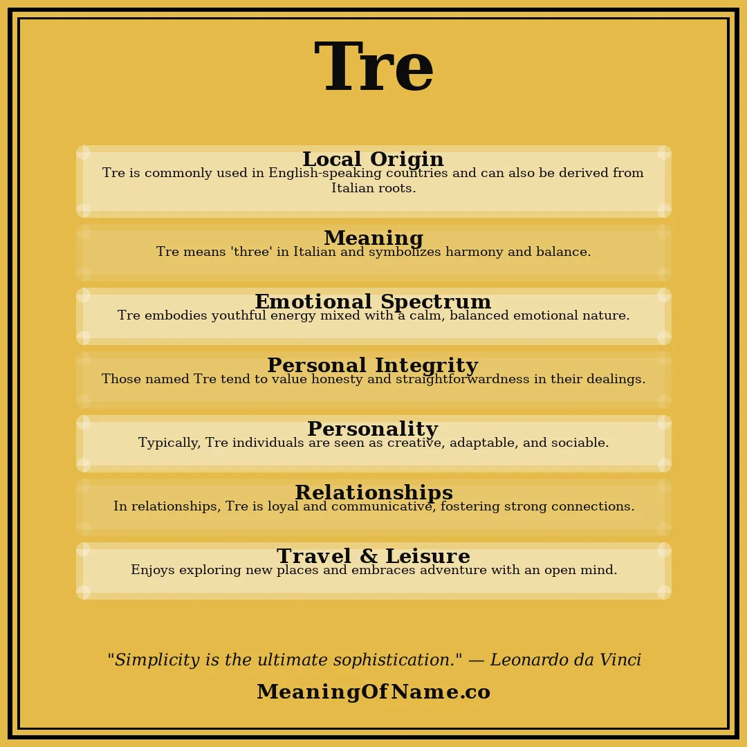 Tre name meaning poster
