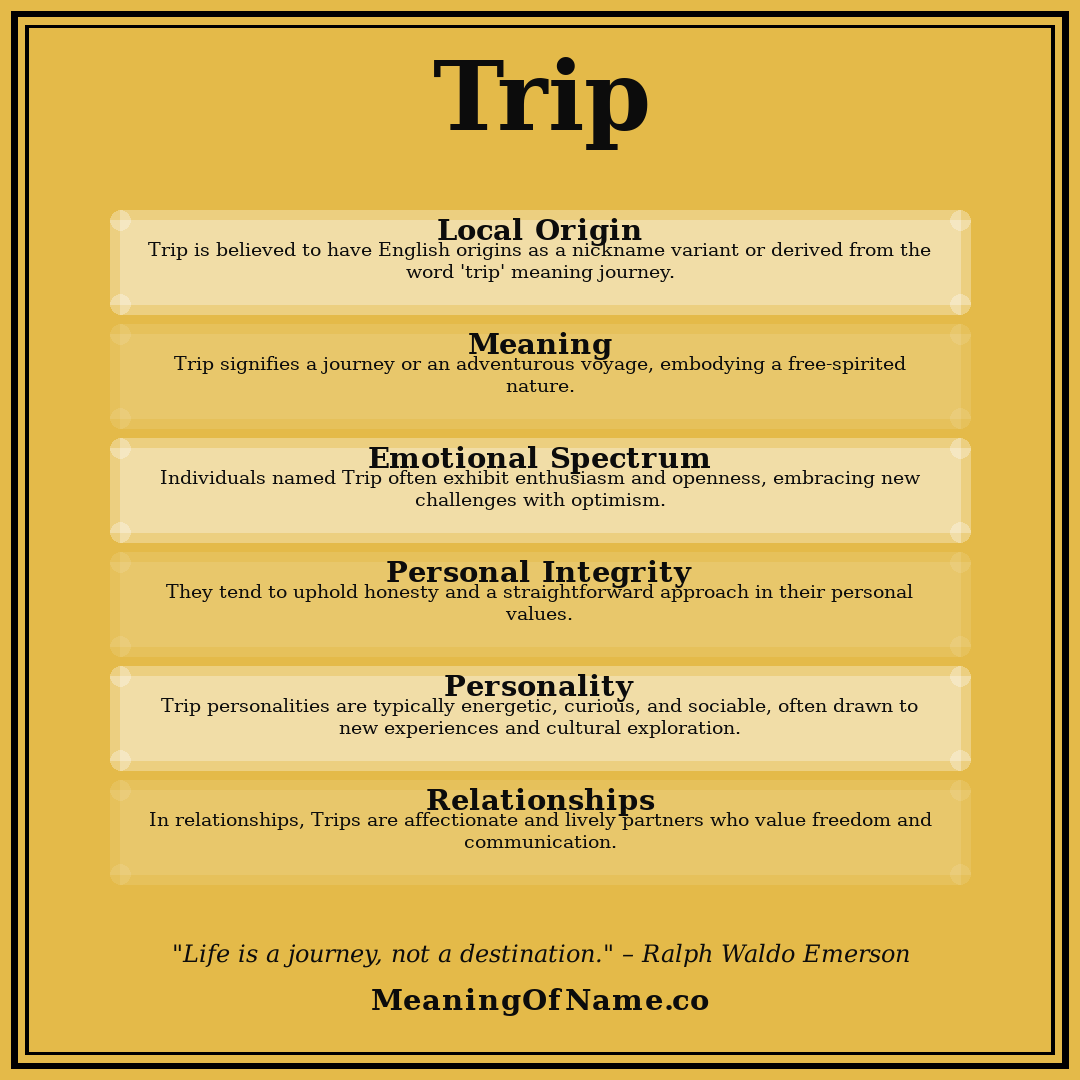 Trip name meaning poster