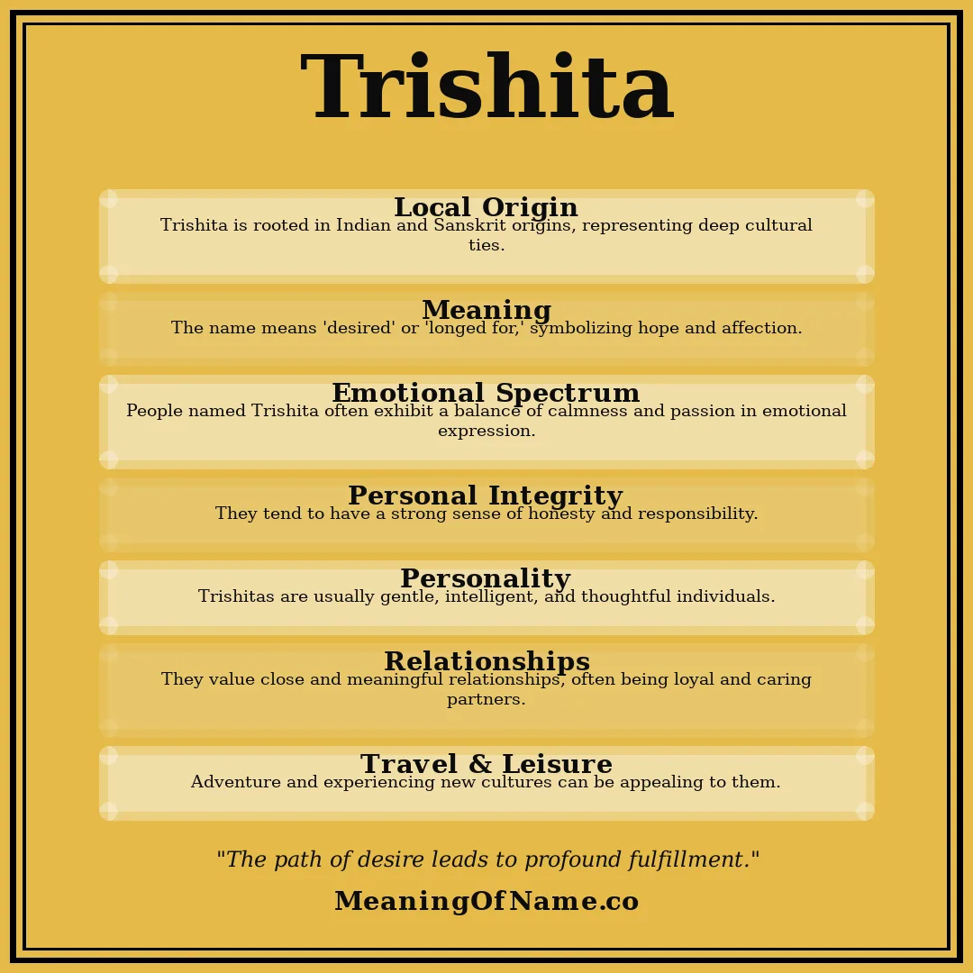 Trishita name meaning poster