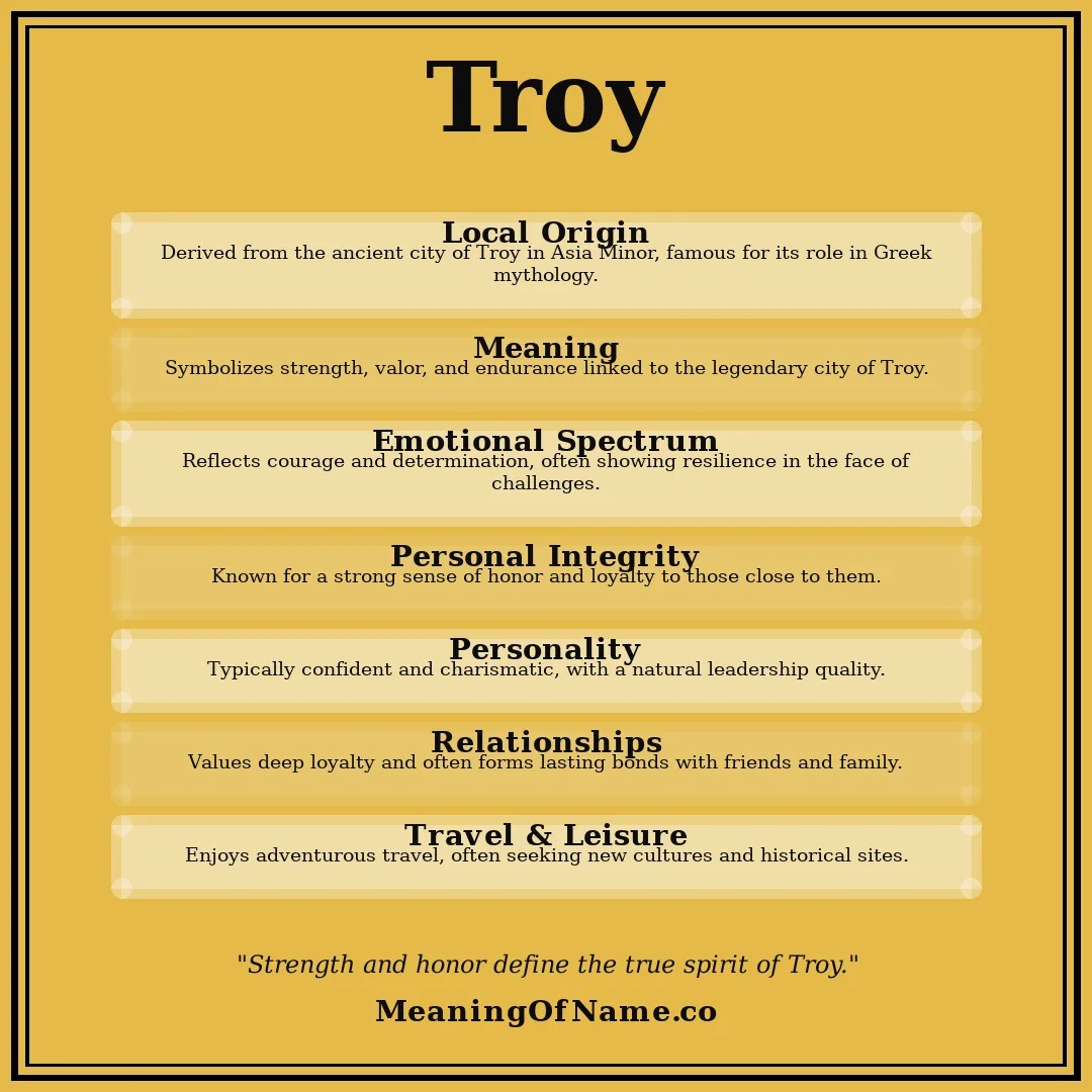 Troy name meaning poster