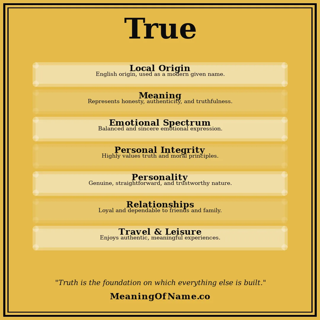 True name meaning poster