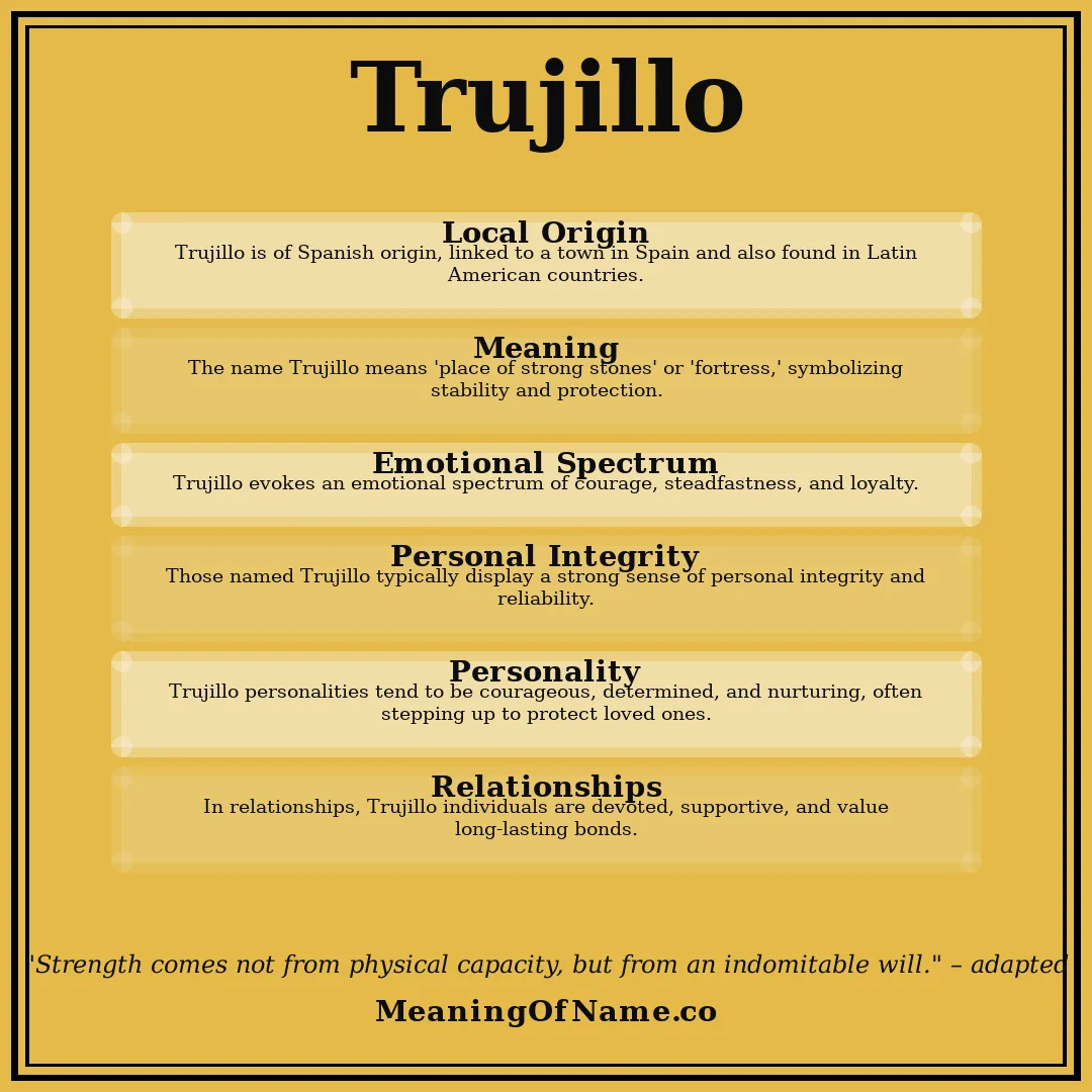 Trujillo name meaning poster