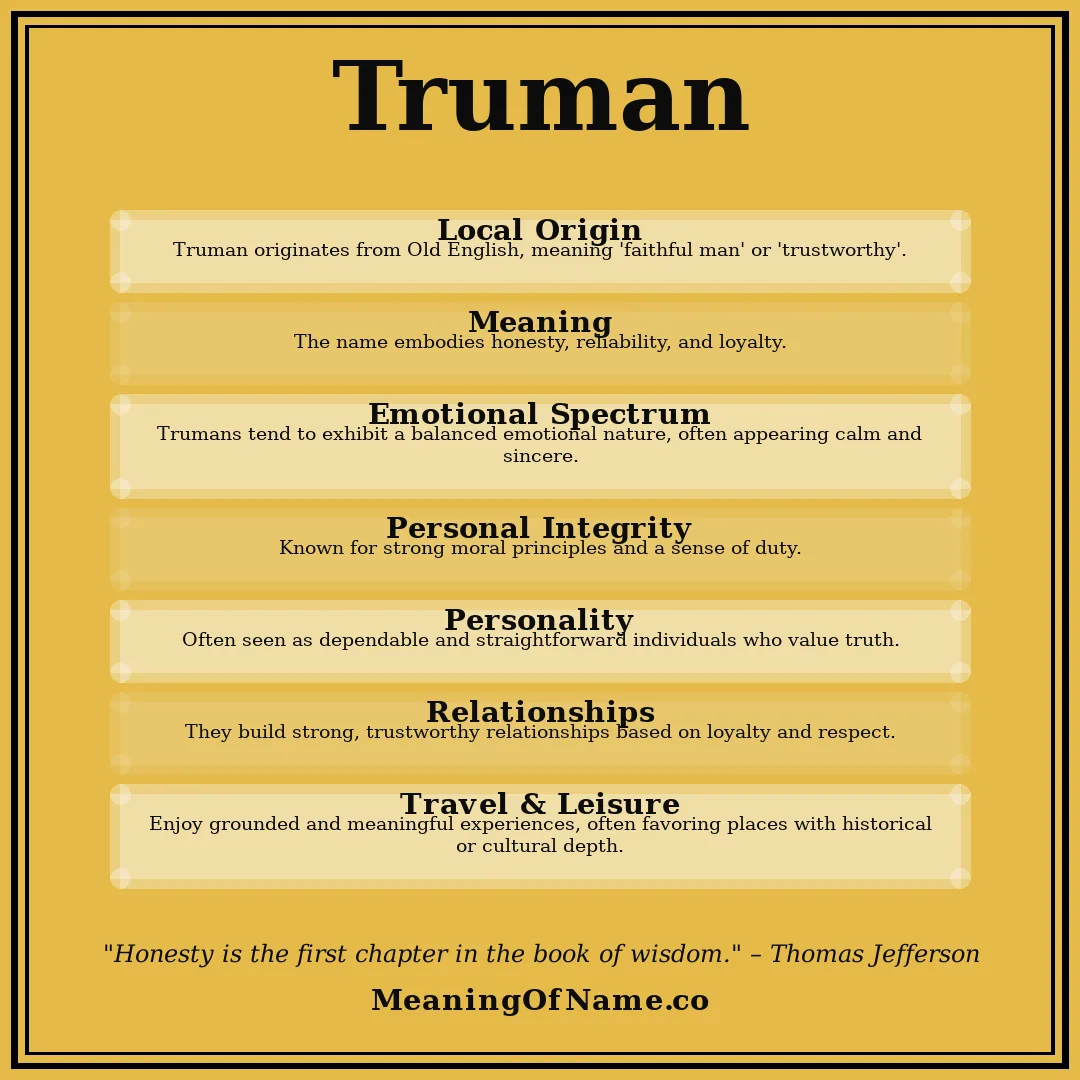 Truman name meaning poster