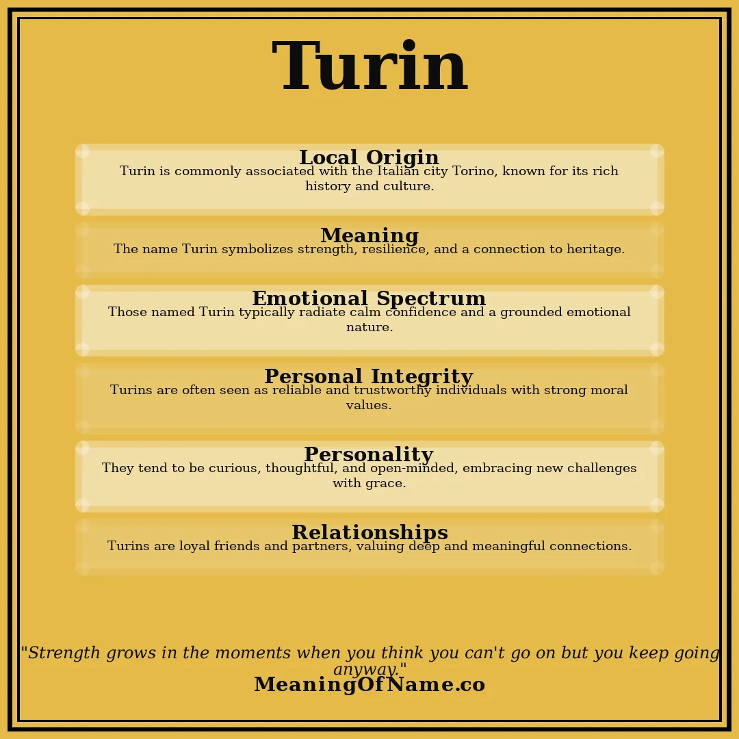 Turin name meaning poster