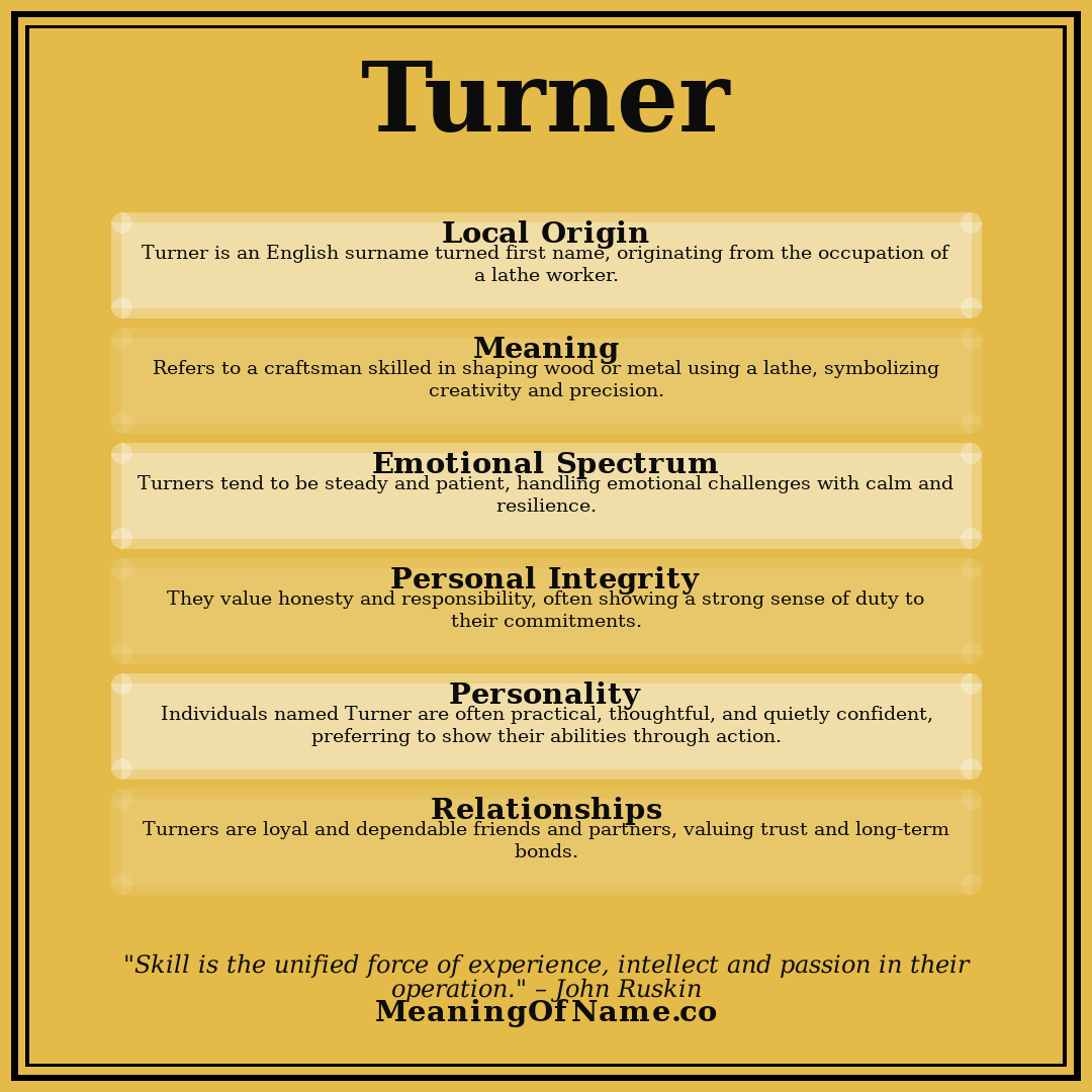 Turner name meaning poster