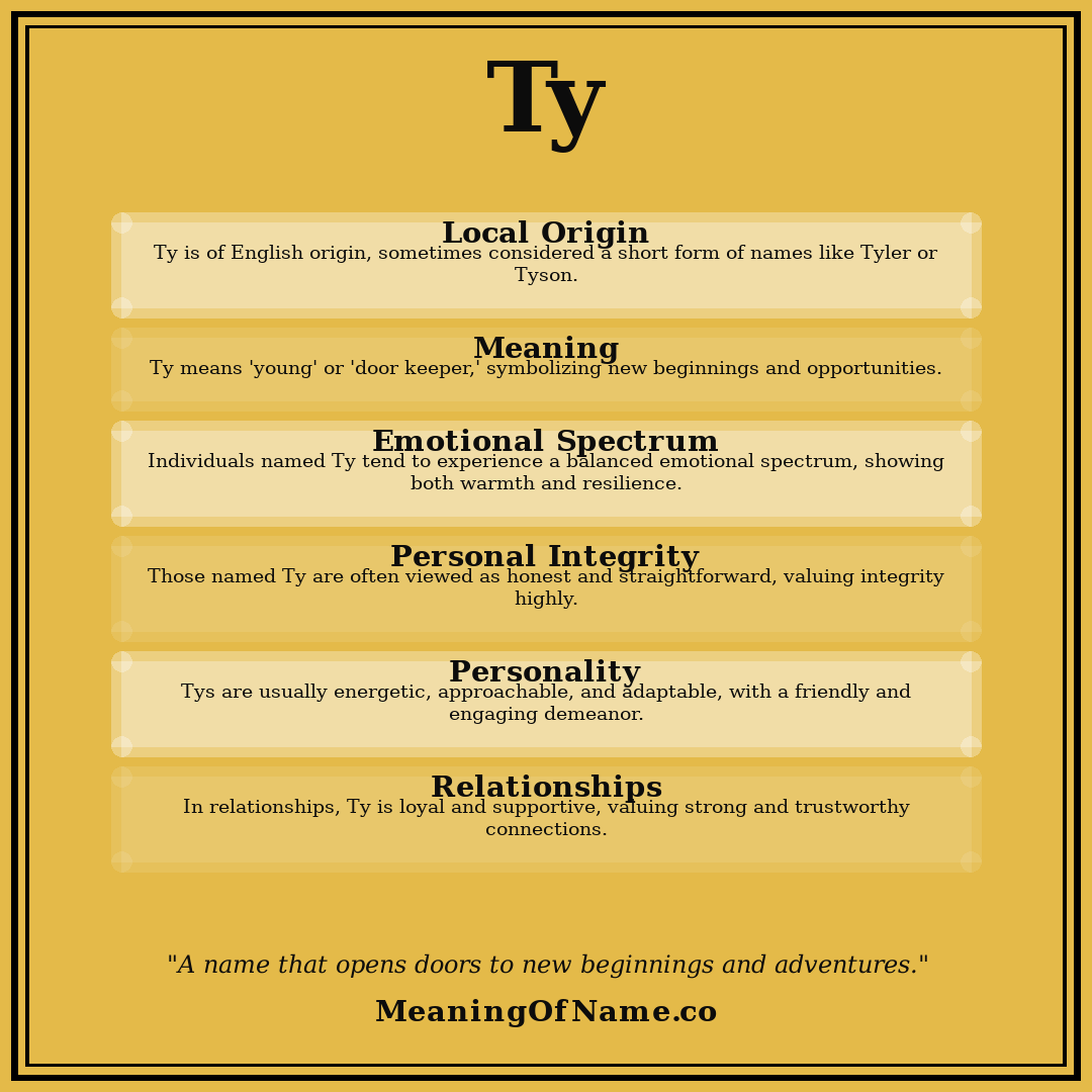 Ty name meaning poster