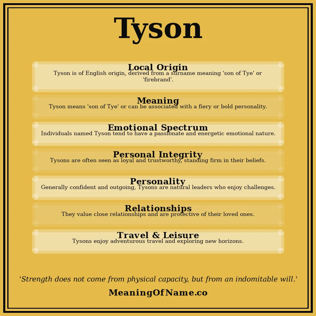 Tyson name meaning poster
