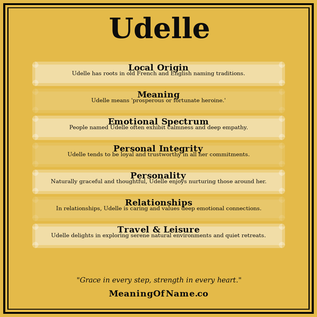 Udelle name meaning poster