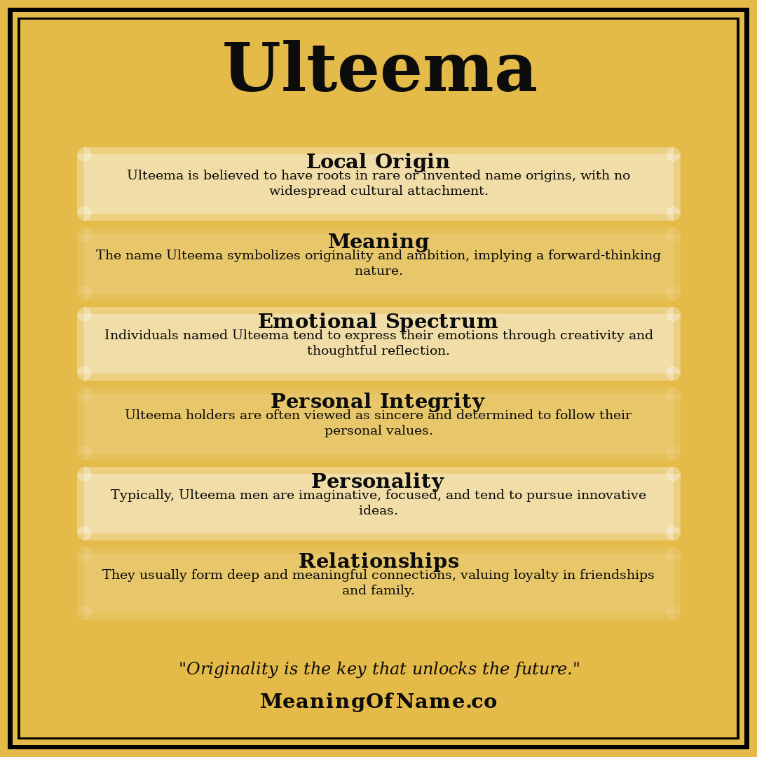 Ulteema name meaning poster