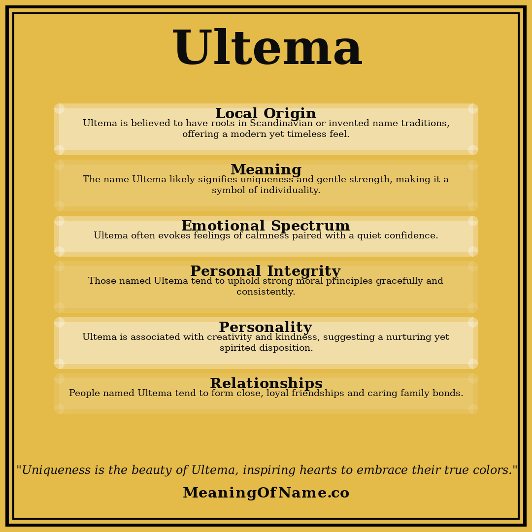 Ultema name meaning poster