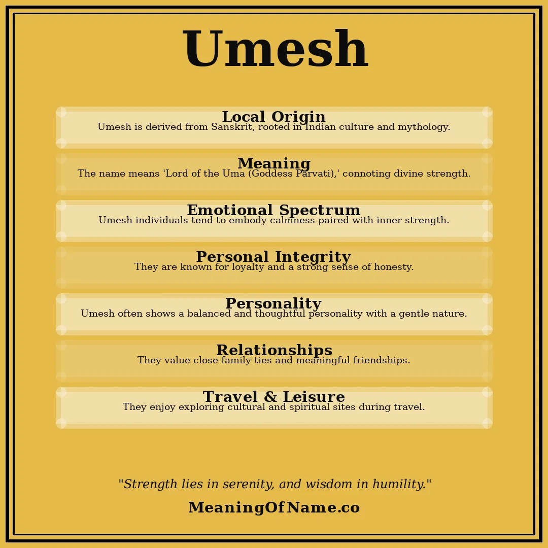 Umesh name meaning poster