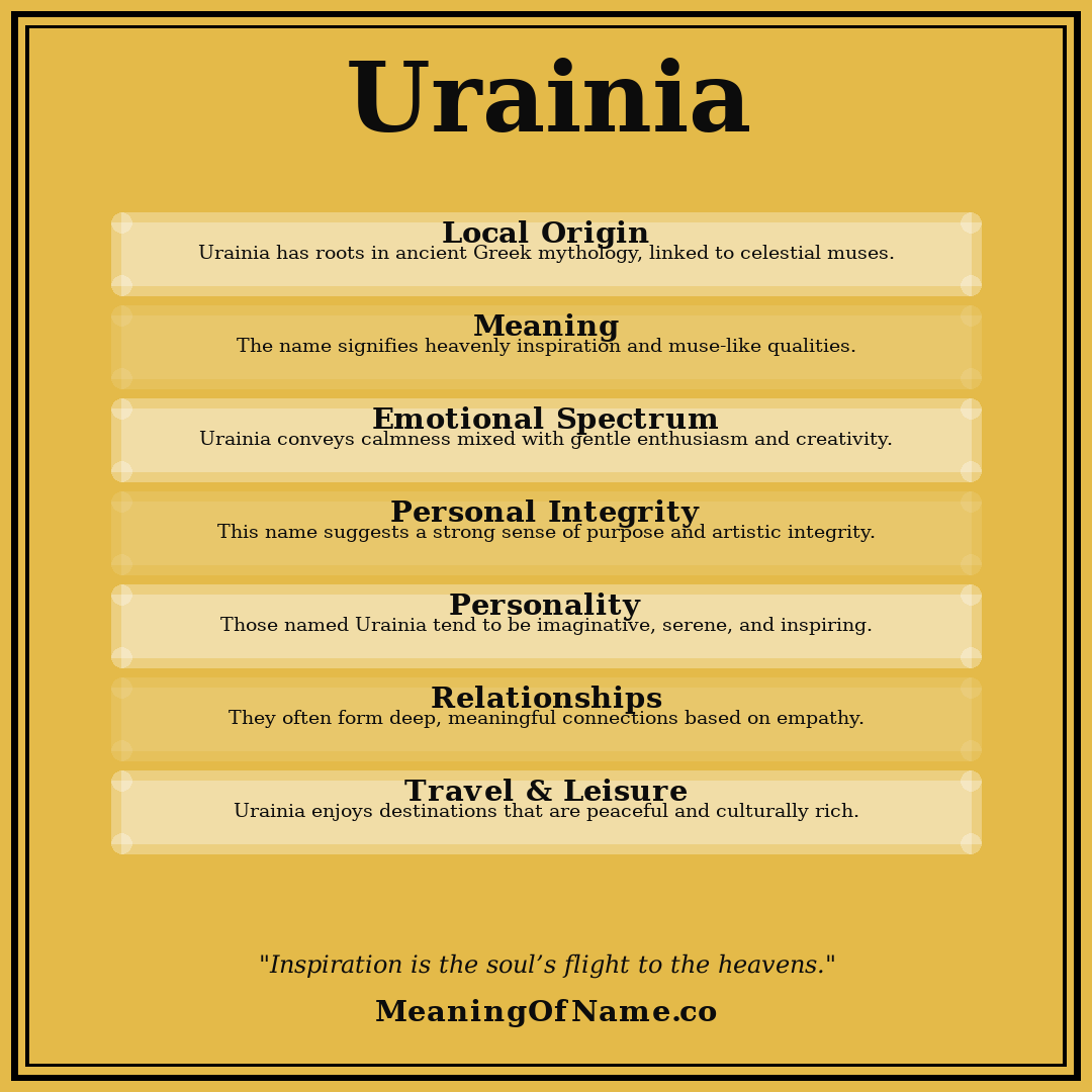 Urainia name meaning poster