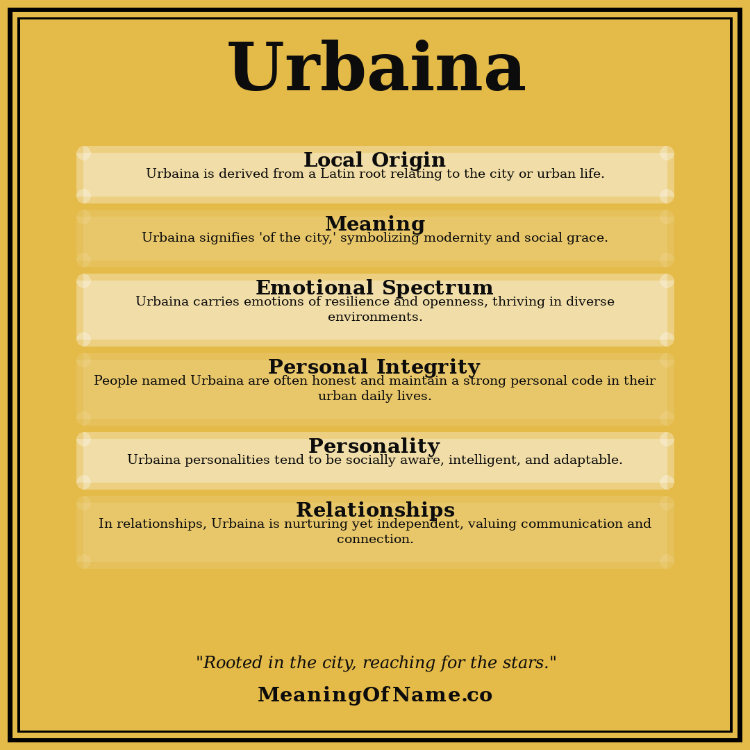 Urbaina name meaning poster