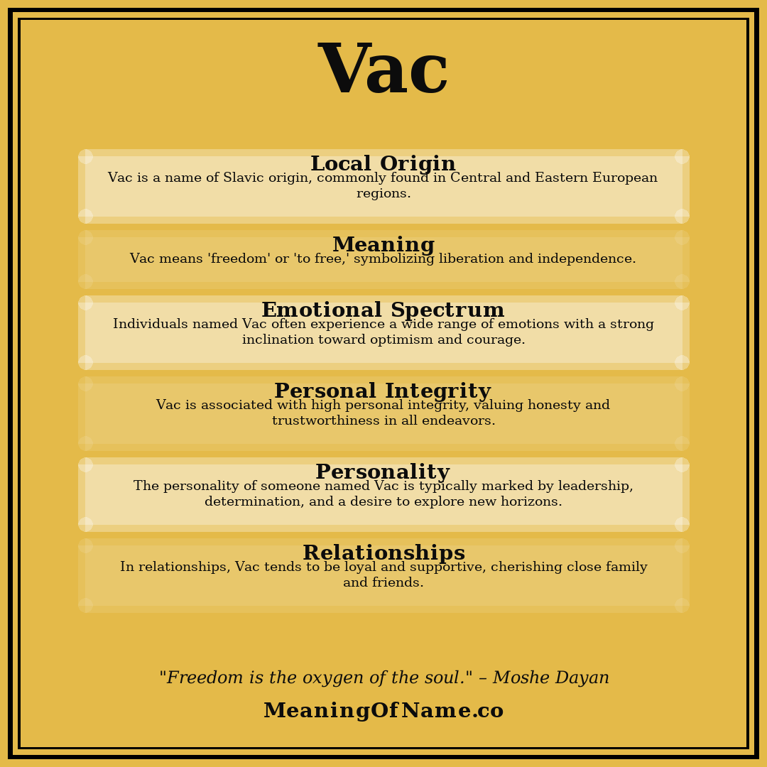Vac name meaning poster