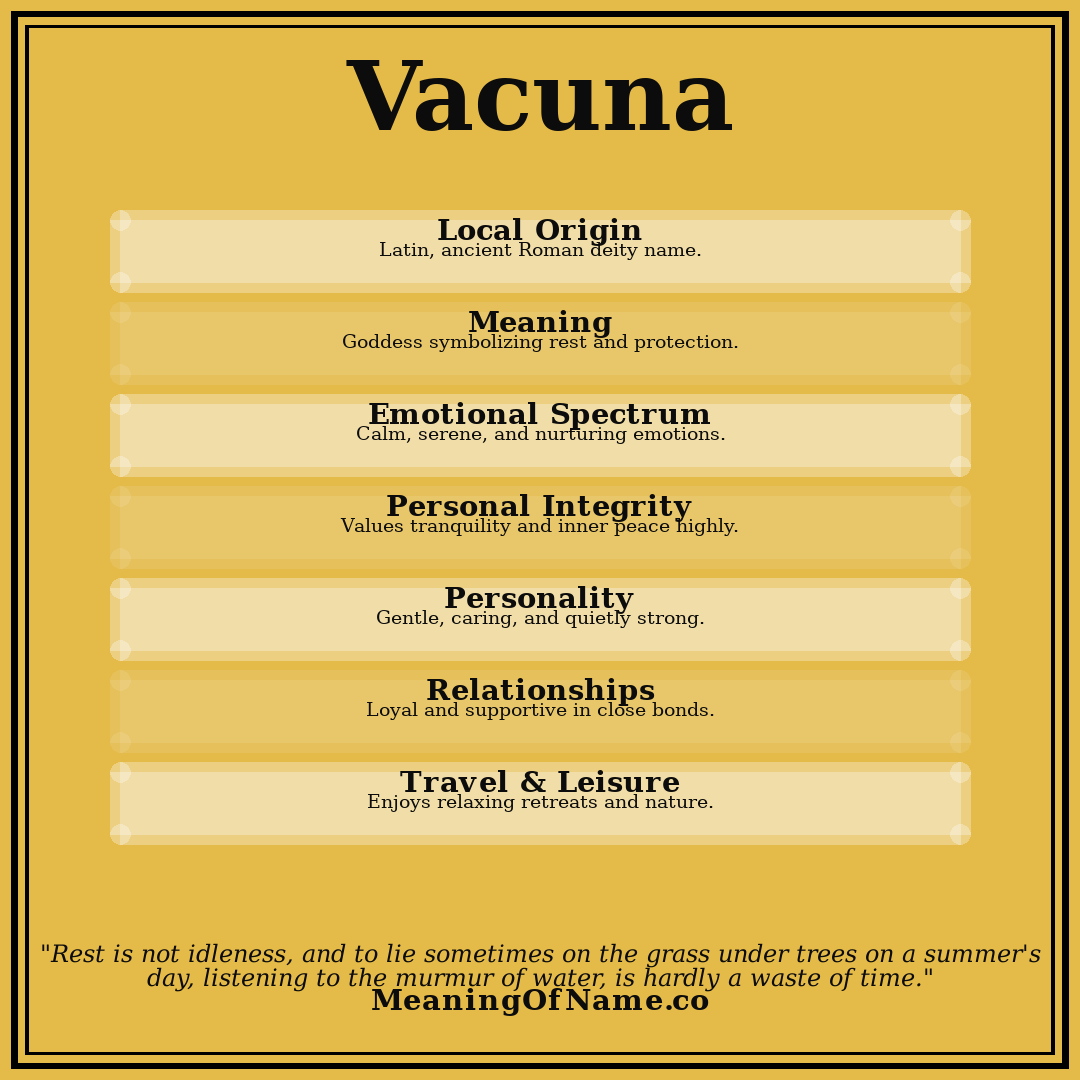 Vacuna name meaning poster