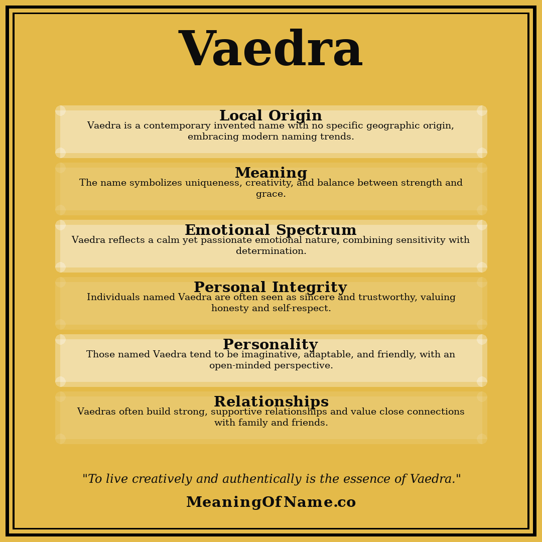 Vaedra name meaning poster