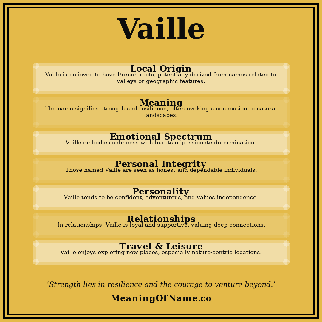 Vaille name meaning poster