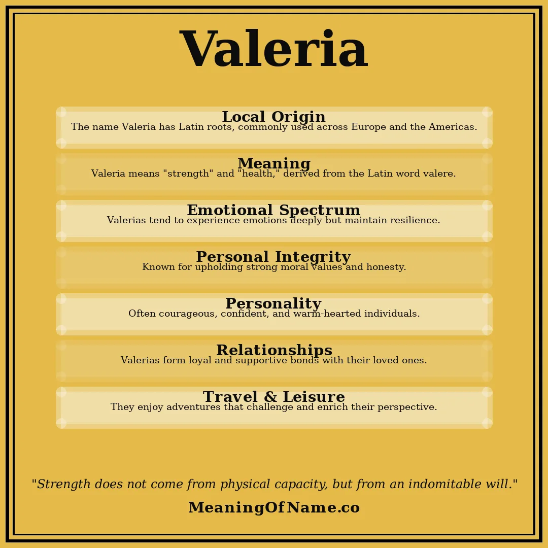 Valeria name meaning poster
