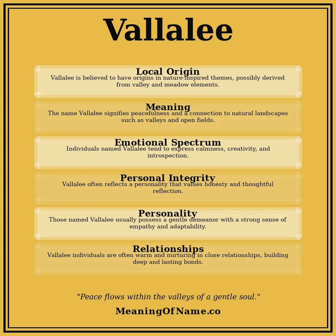 Vallalee name meaning poster