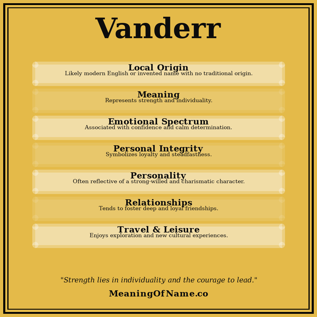 Vanderr name meaning poster