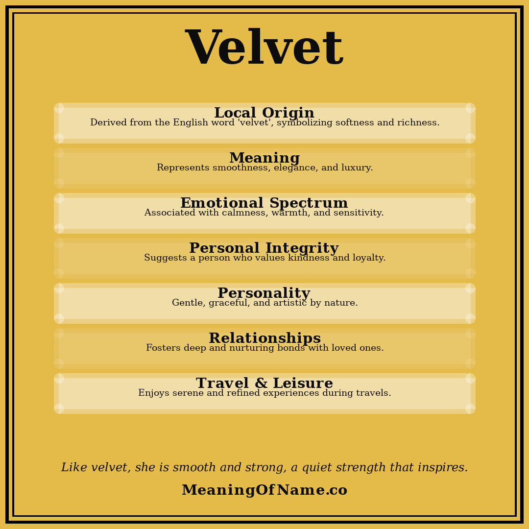 Velvet name meaning poster