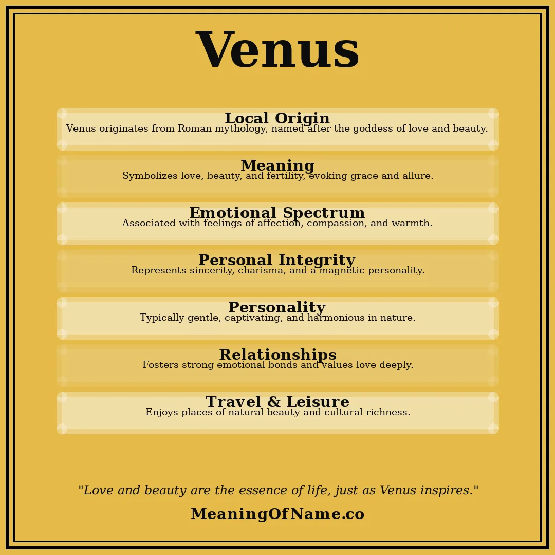 Venus name meaning poster