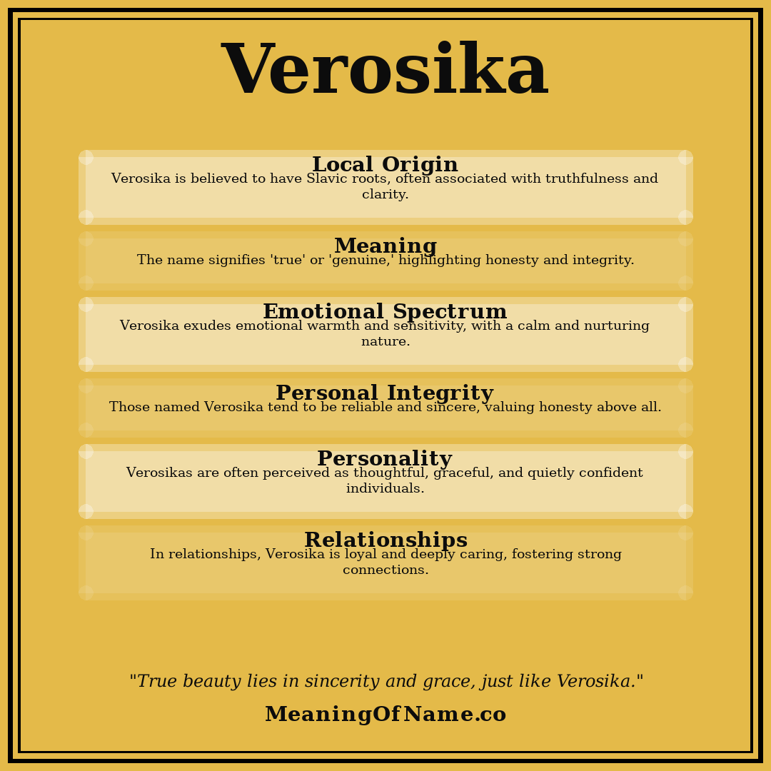 Verosika name meaning poster