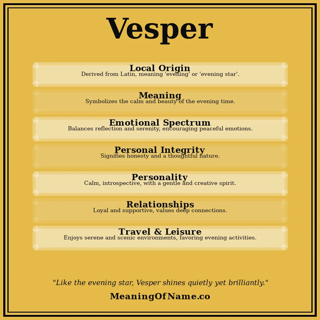 Vesper name meaning poster