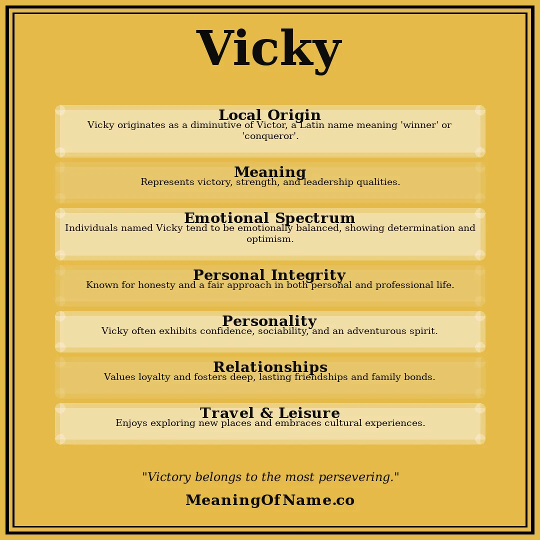 Vicky name meaning poster