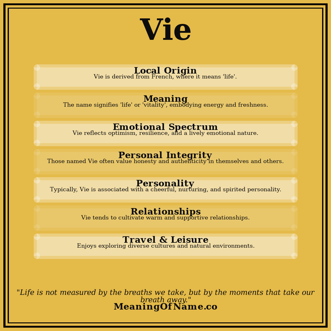 Vie name meaning poster