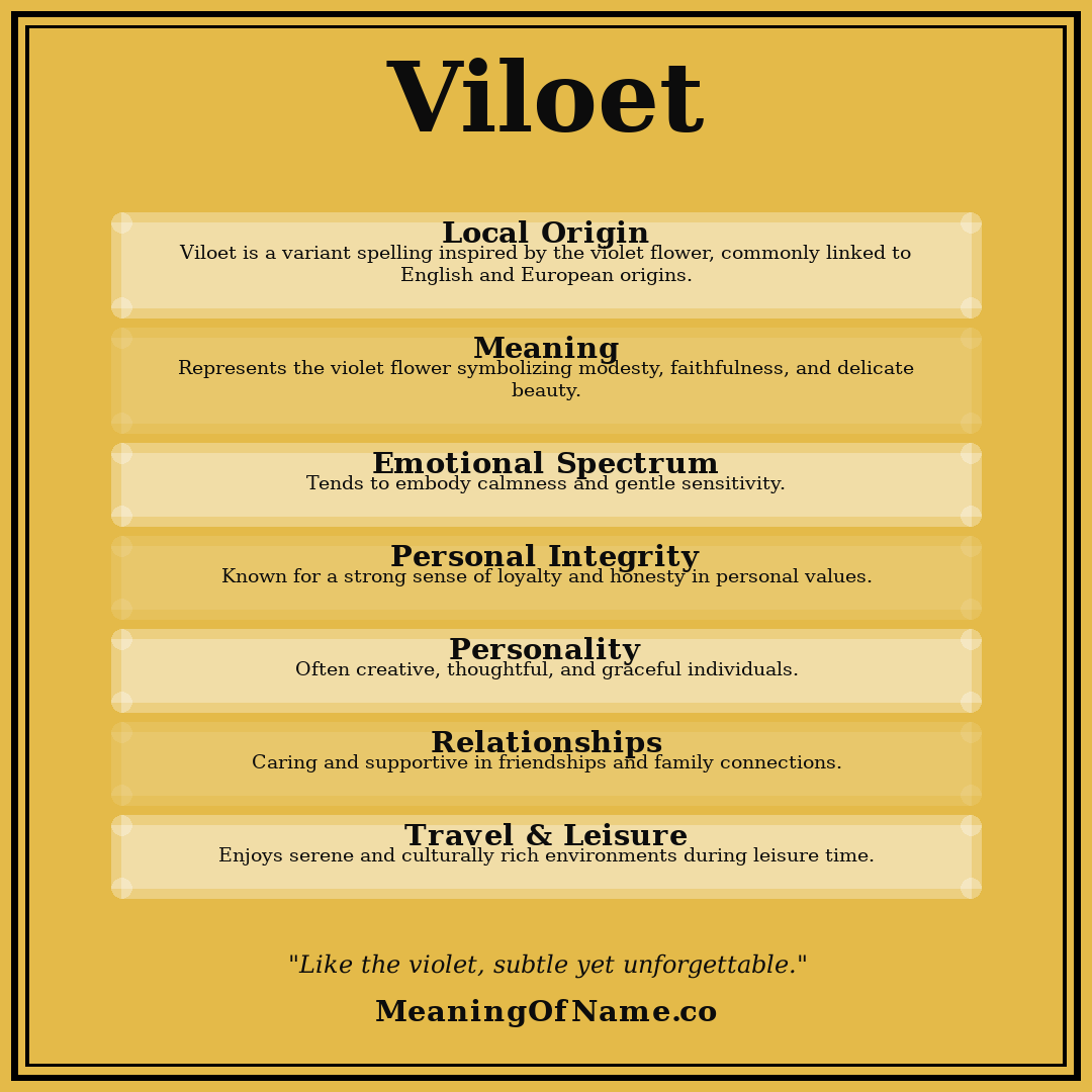 Viloet name meaning poster