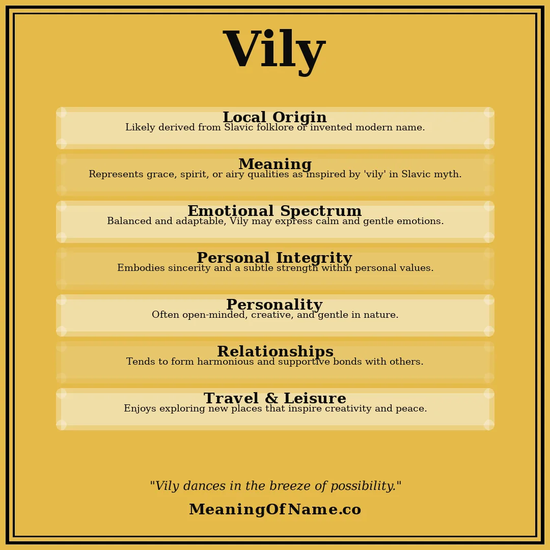 Vily name meaning poster