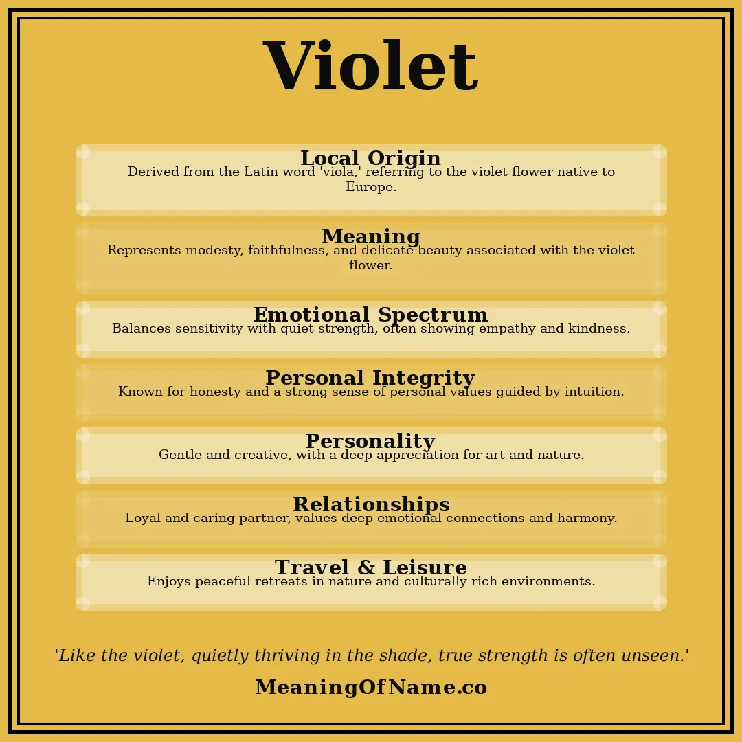 Violet name meaning poster