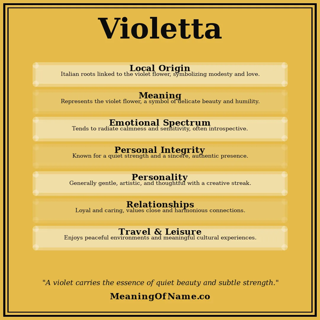 Violetta name meaning poster