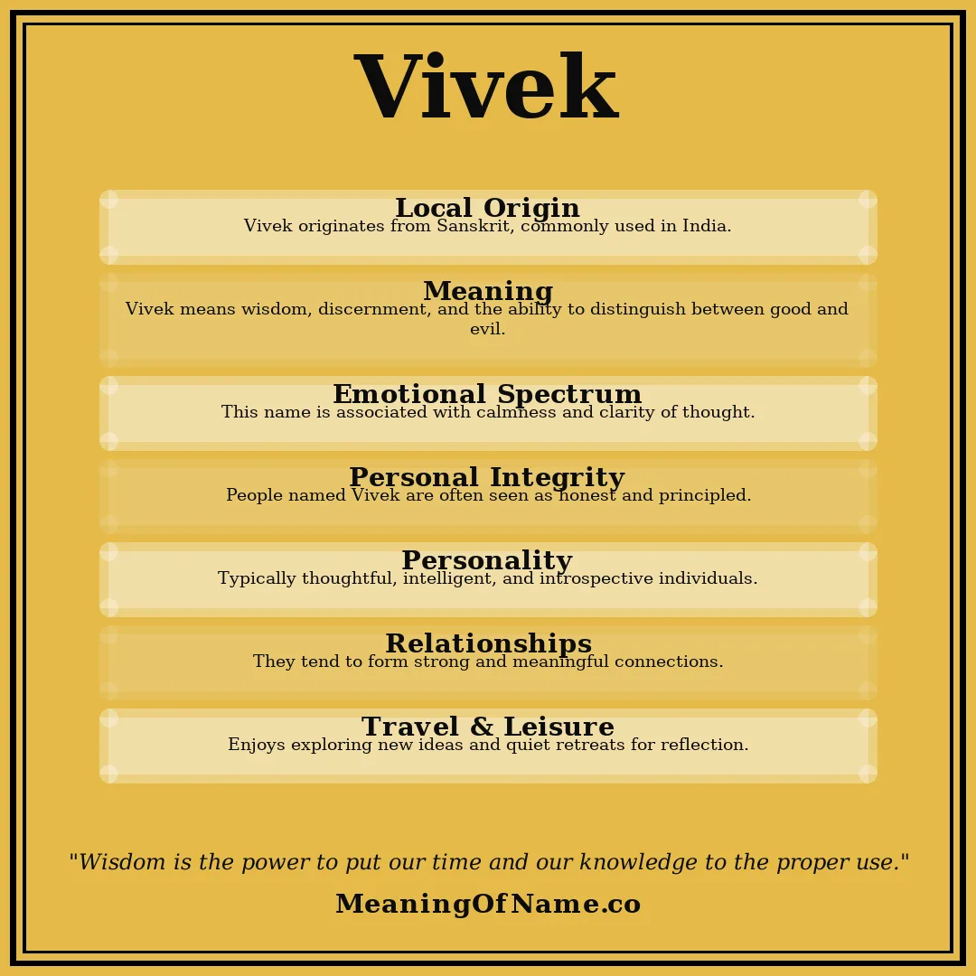 Vivek name meaning poster