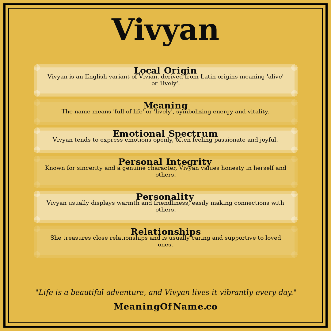 Vivyan name meaning poster