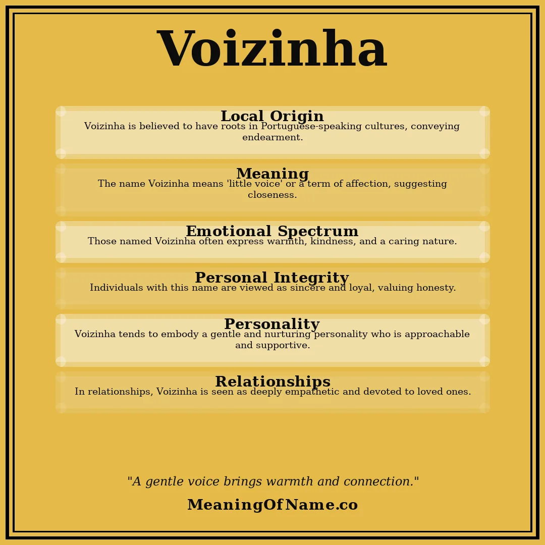 Voizinha name meaning poster