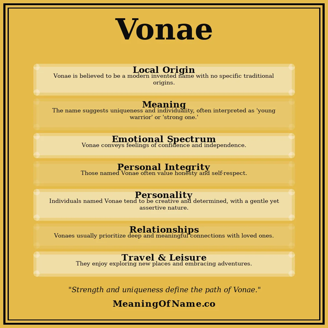 Vonae name meaning poster