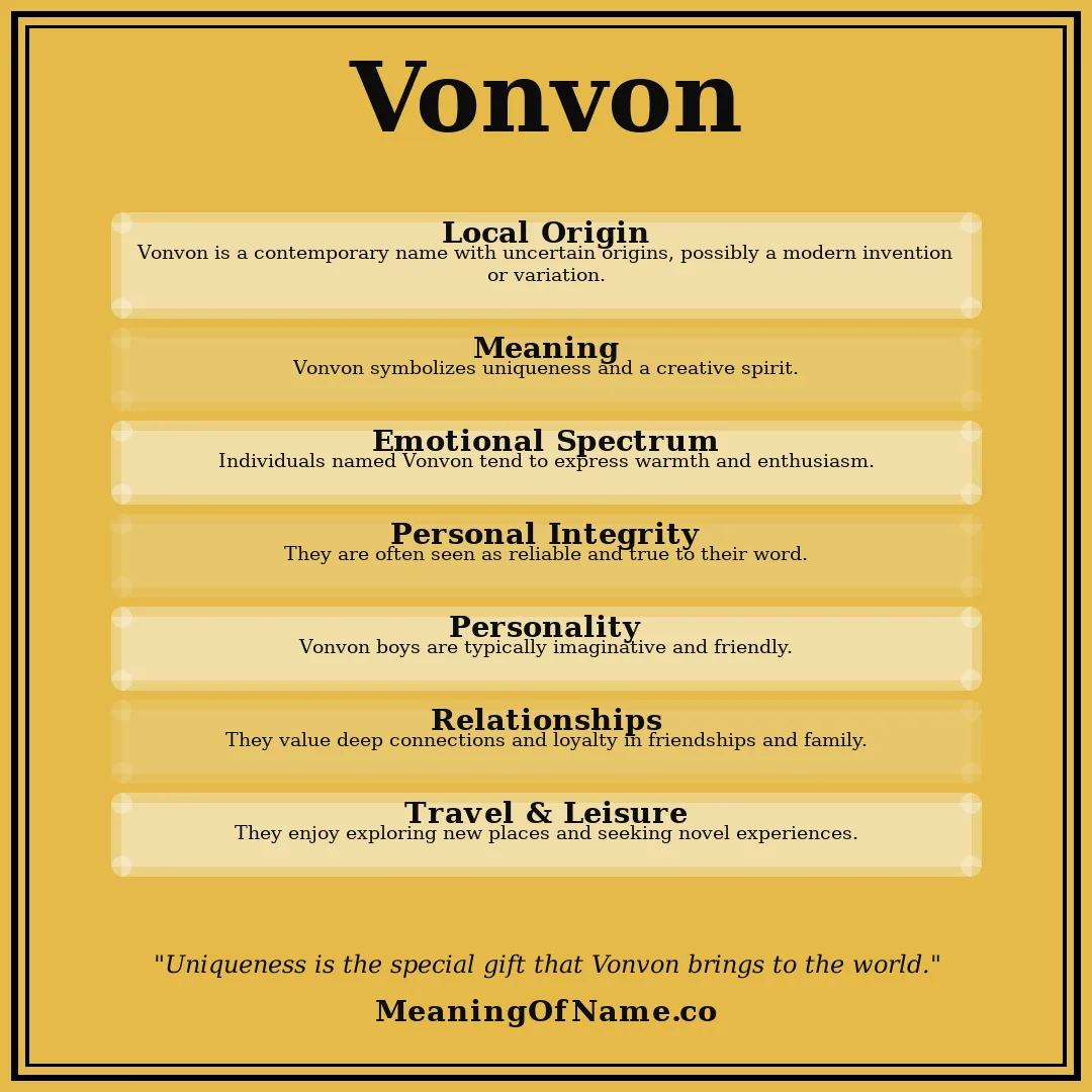 Vonvon name meaning poster