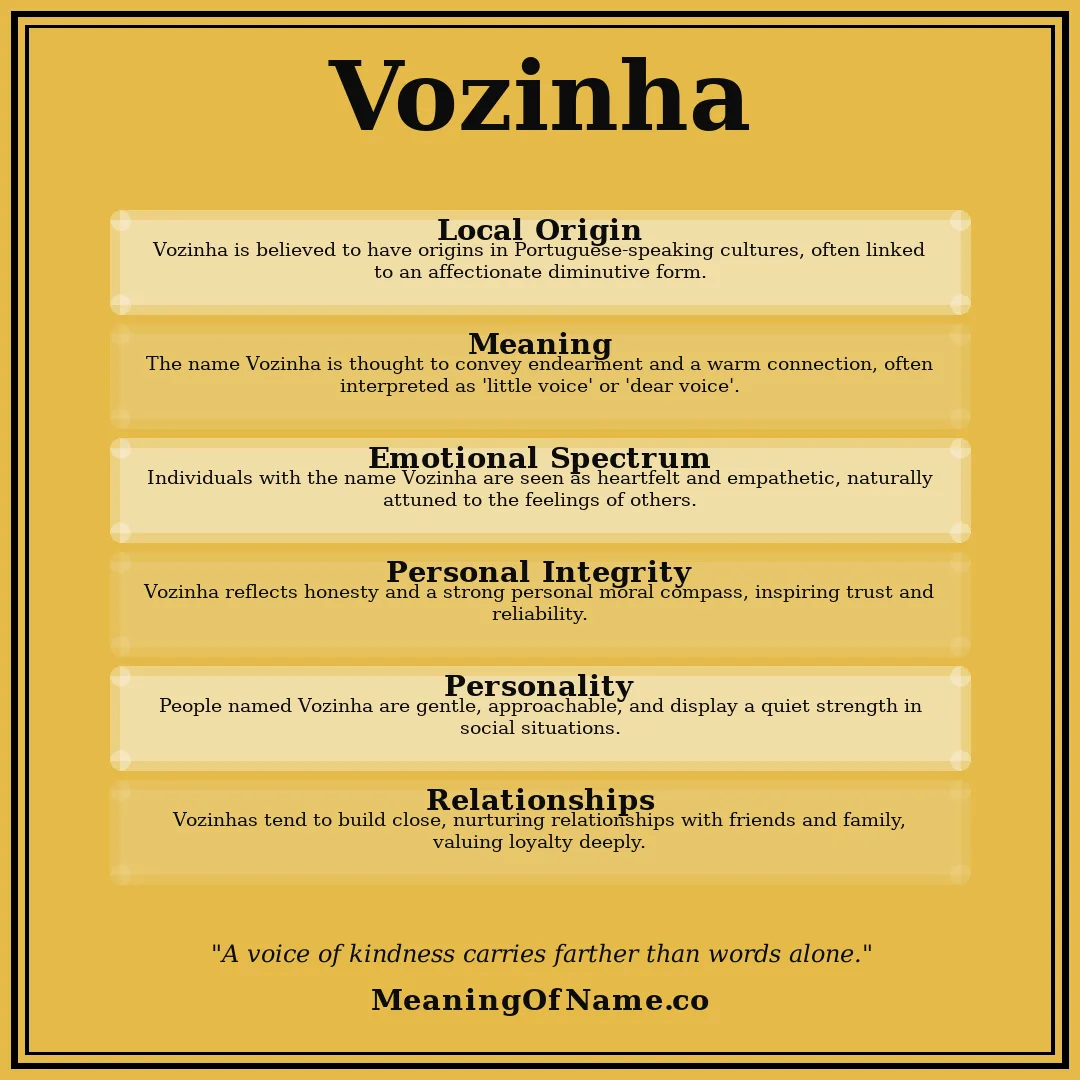 Vozinha name meaning poster