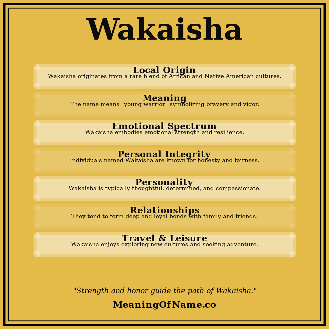 Wakaisha name meaning poster