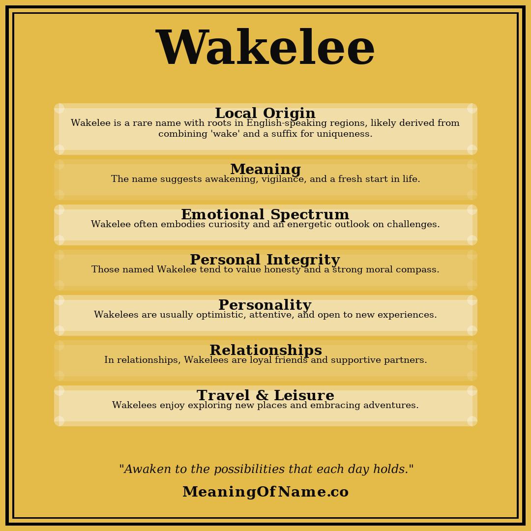 Wakelee name meaning poster