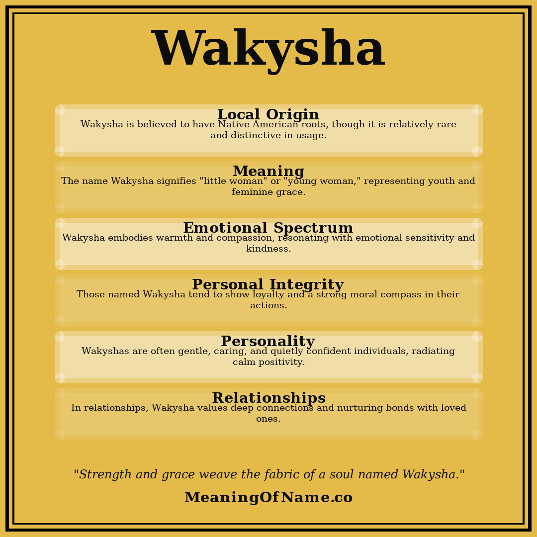 Wakysha name meaning poster