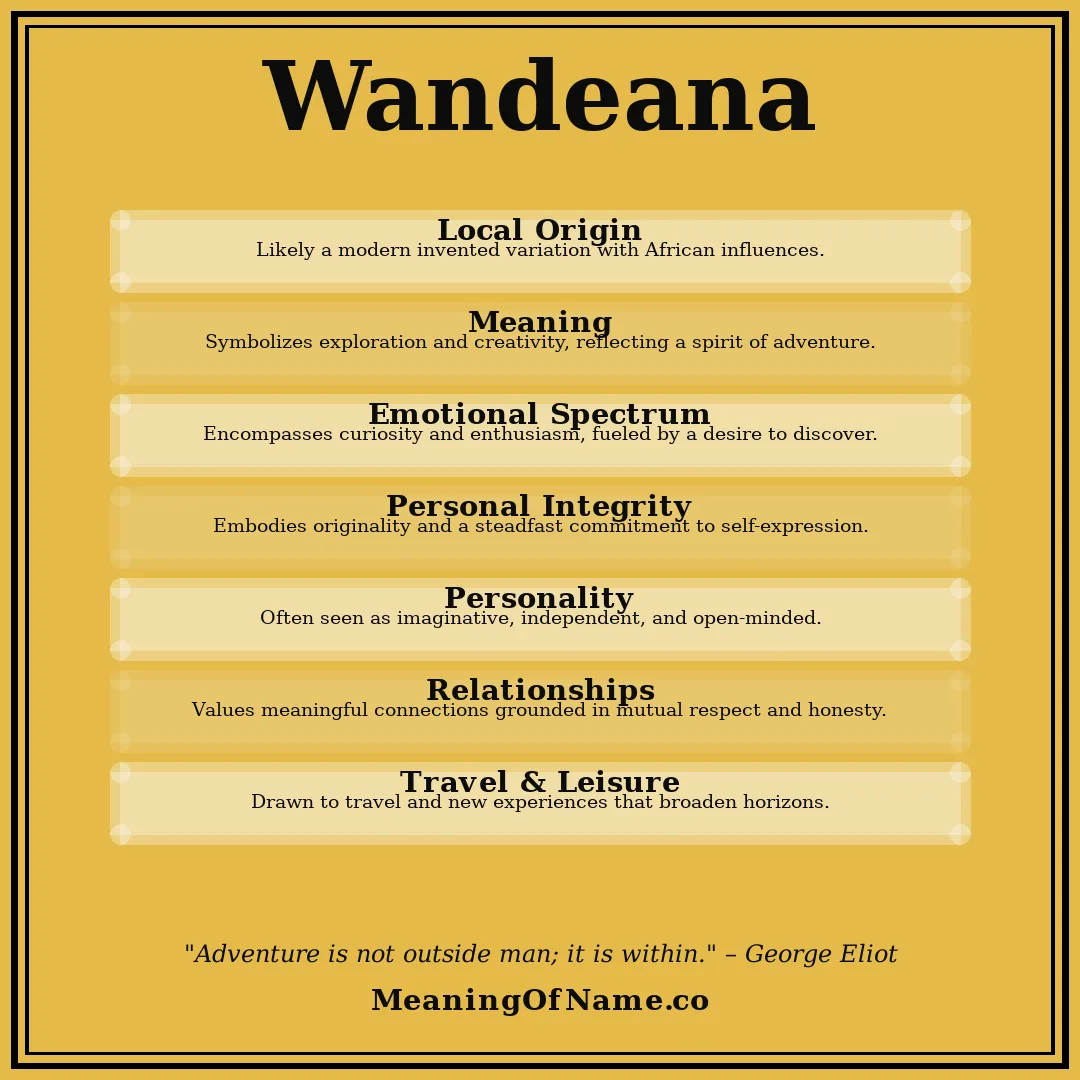 Wandeana name meaning poster