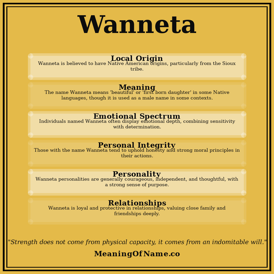 Wanneta name meaning poster