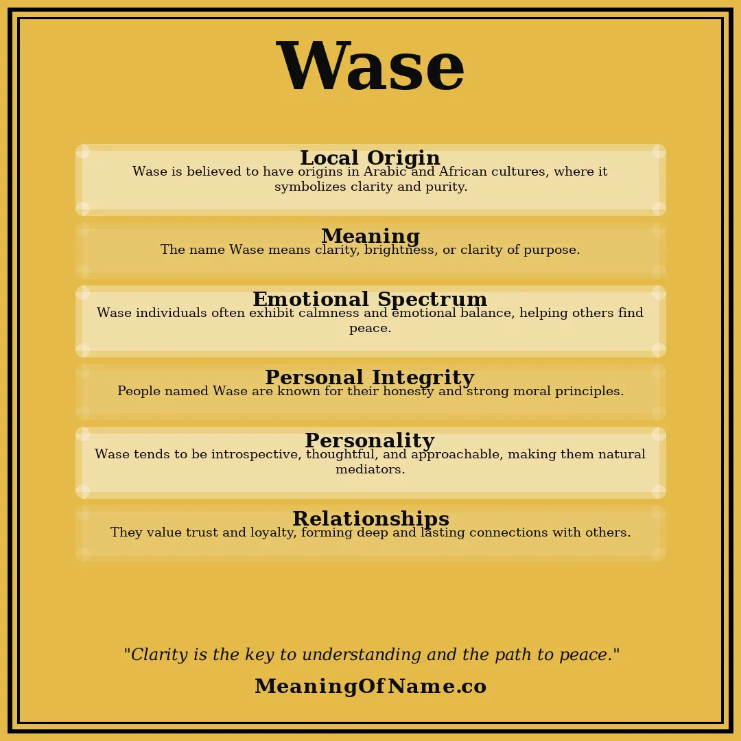 Wase name meaning poster
