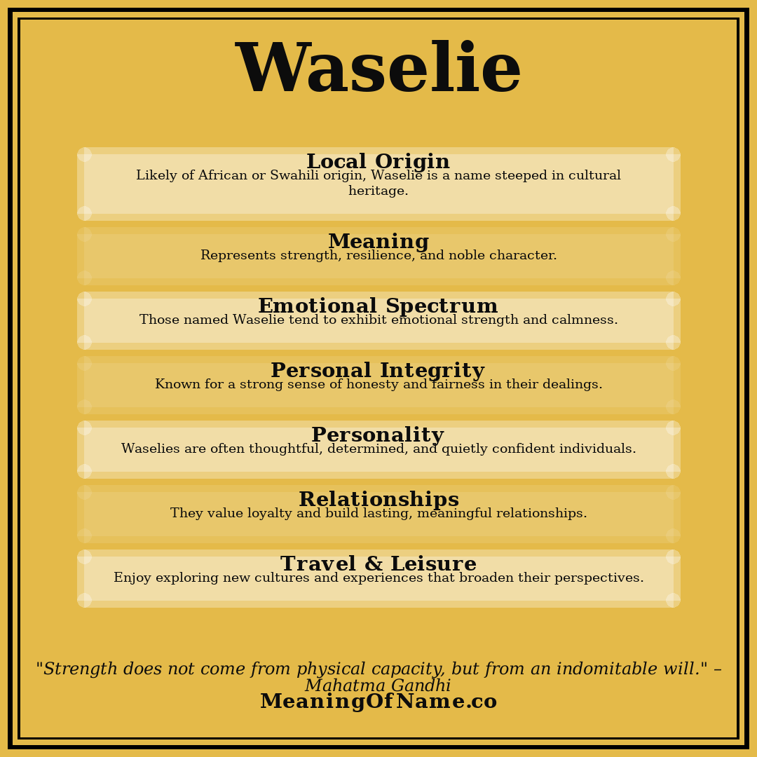 Waselie name meaning poster