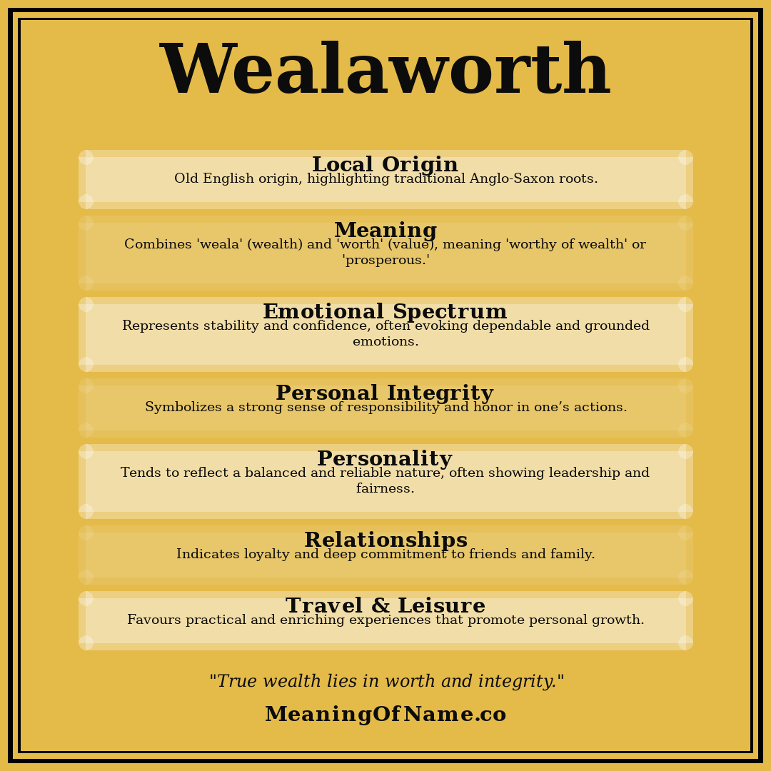 Wealaworth name meaning poster
