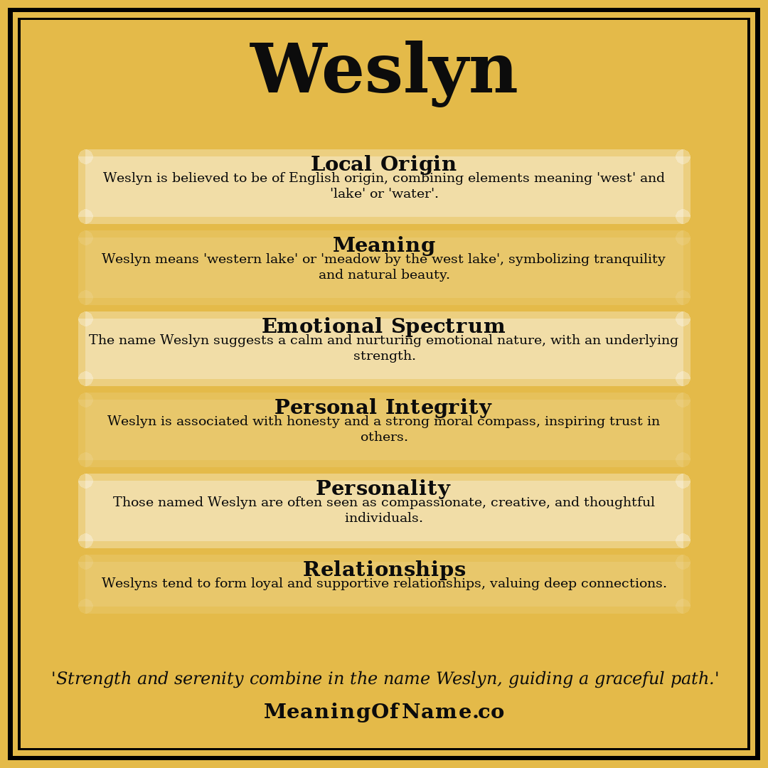 Weslyn name meaning poster